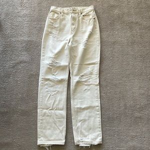 We the Free curvy cream distressed jeans 28 high rise